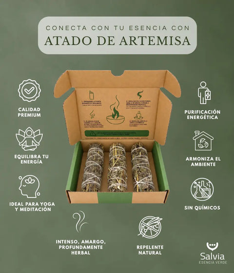Información sobre el atado de artemisa natural para sahumar