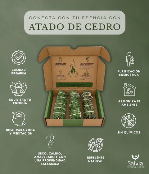 Información sobre el atado de cedro natural para sahumar