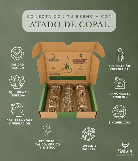Información sobre el atado de copal natural para sahumar