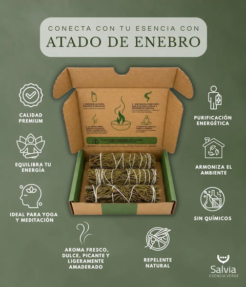 Información sobre el atado de enebro natural para sahumar