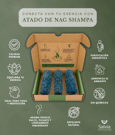 Información sobre el atado de nag champa natural para sahumar