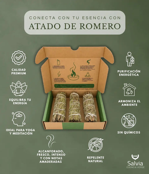 Información sobre el atado de romero natural para sahumar