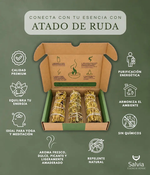 Información sobre el atado de ruda natural para sahumar