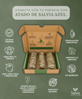 Información sobre el atado de salvia azul natural para sahumar