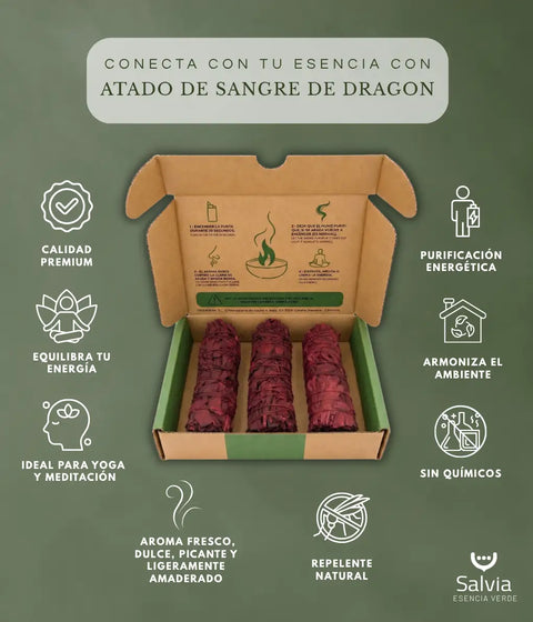 Información sobre el atado de sangre de dragón natural para sahumar