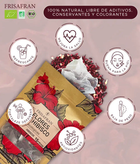 Beneficios de la infusión de hibisco Frisafran en bolsitas