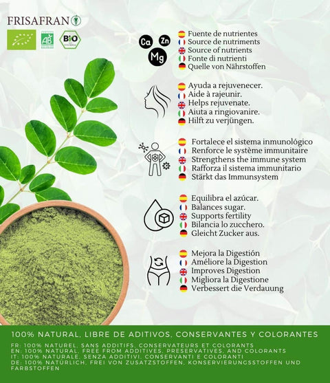 Beneficios de la moringa en polvo ecológica