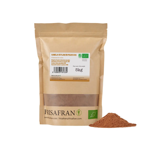 Canela en polvo en formato de 5 kilos, marca Frisafran 