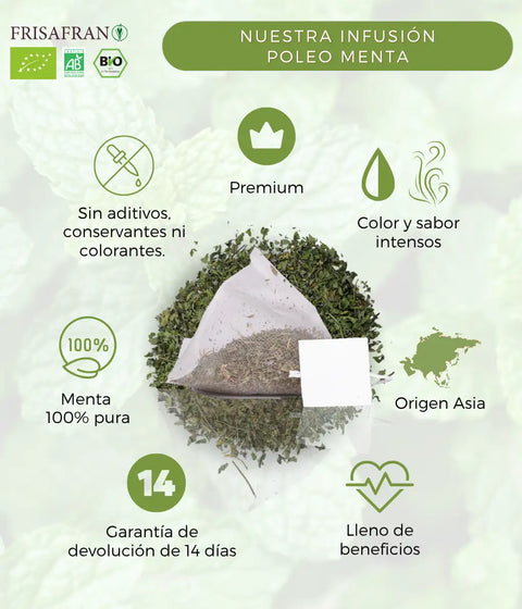 Características de la infusión poleo menta Frisafran en bolsitas
