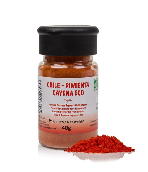 Cayena en bote, presentación en tarro de 40 gramos 