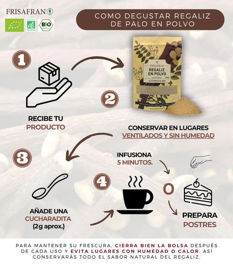 cómo degustar el regaliz de palo en polvo