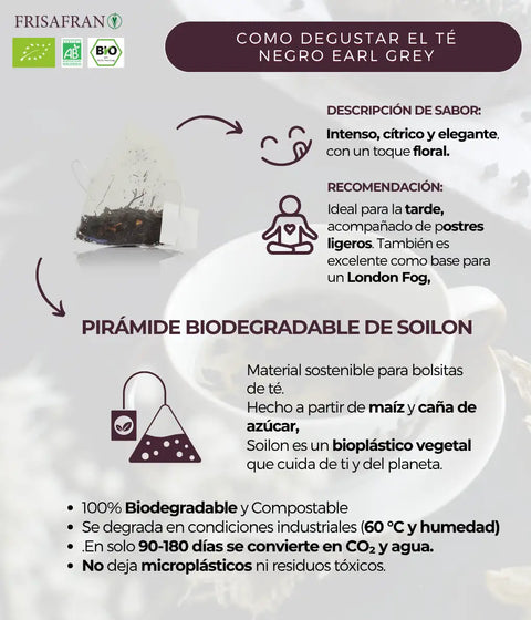 Cómo degustar el té Earl Greyde frisafran en bolsitas