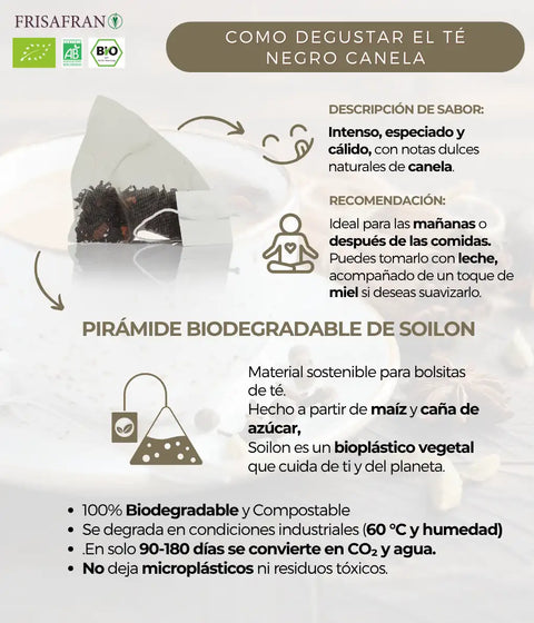 Cómo degustar el té negro canela de frisafran en bolsitas
