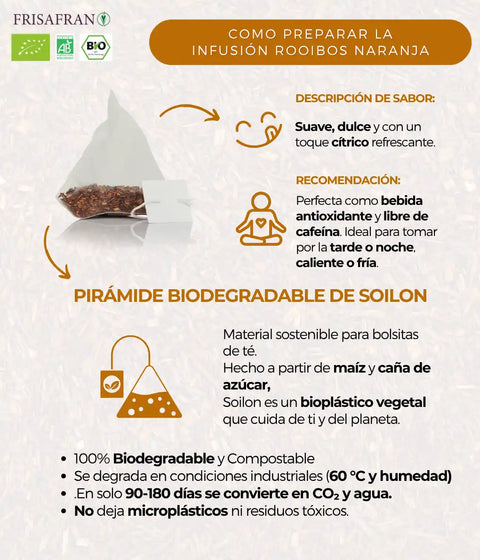 Cómo preparar las bolsitas de infusión rooibos naranja de frisafran