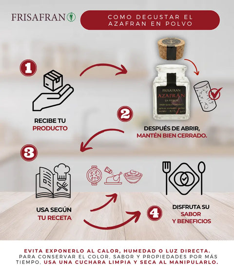 Cómo usar el azafrán en polvo de frisafran