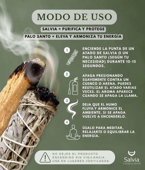 Cómo usar el palo santo con el atado de salvia
