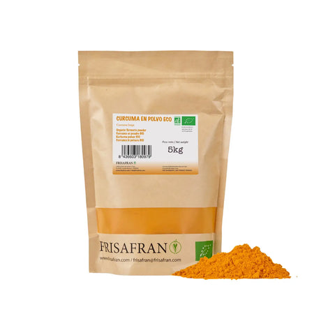 Cúrcuma en polvo en formato de 5 kilos, marca Frisafran 