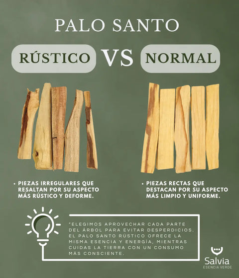 Diferencia entre el palo santo normal y rústico