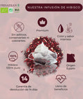 Características de la infusión de flor de Jamaica Frisafran en bolsitas