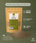 información sobre paquete bio y tamaño de la resina de copal negro en polvo