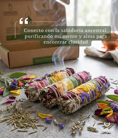 Atado artesanal de salvia 7 chakras