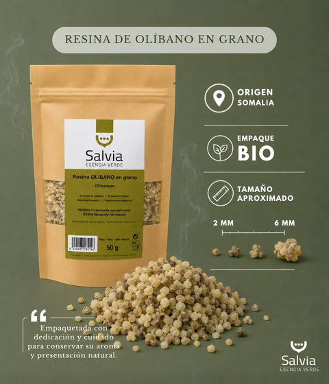 información sobre paquete bio y tamaño del incienso resina olíbano en grano