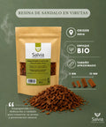 información sobre paquete bio y tamaño de la resina de sándalo en virutas