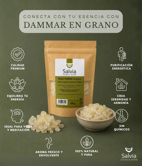 Información sobre el incienso dammar en grano 