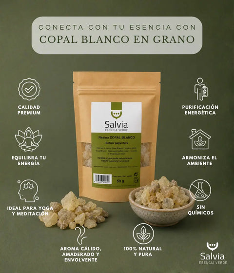 Información sobre resina de copal blanco en grano