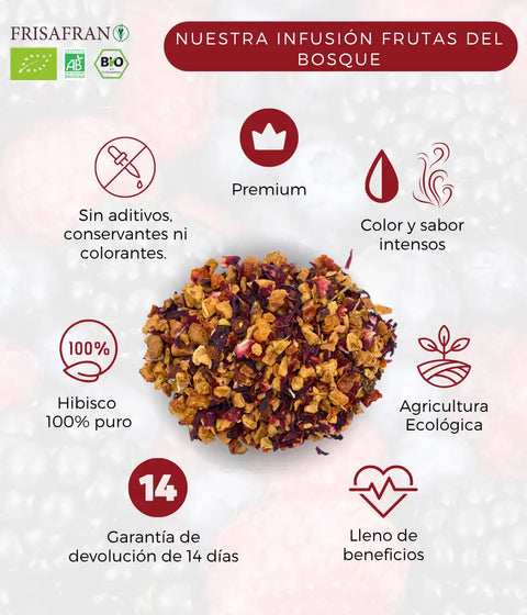 Infusión de frutas del bosque ecológica de frisafran, formato a granel 

