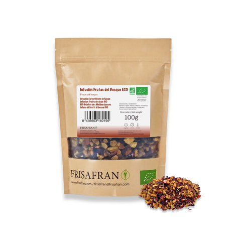 Infusión frutas del bosque ecológica de frisafran, formato a granel 
