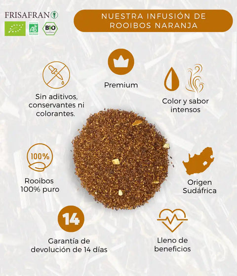 Infusión rooibos naranja ecológica de frisafran 