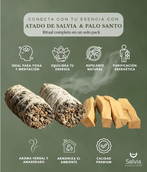 manojo de salvia con palo santo 