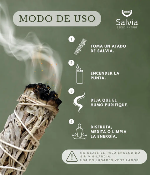 Modo de uso del incienso de salvia blanca