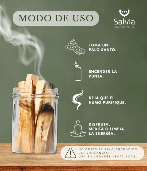 Modo de uso para el palo santo 