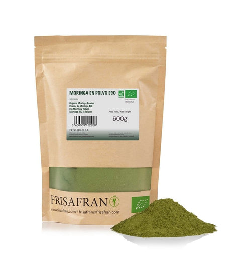 Moringa en polvo ecológica, presentación de 500 gramos