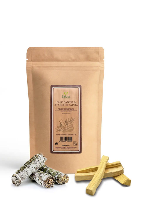 paquete de atado de salvia con palo santo