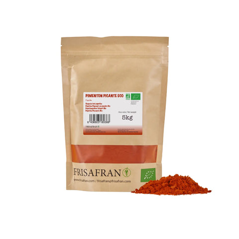 Pimentón picante molido ecológico de 5kg, marca frisafran