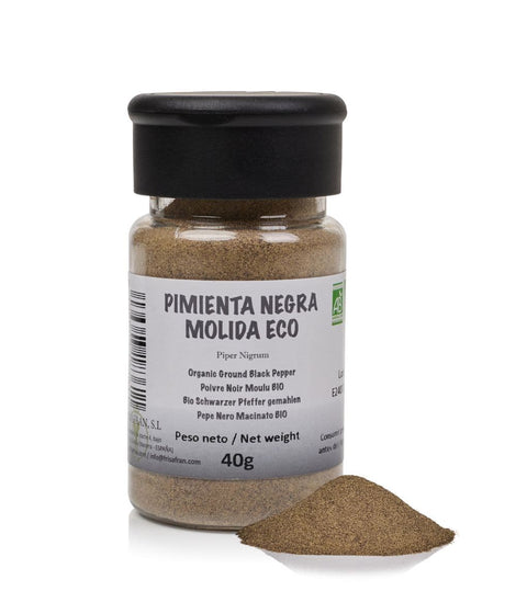 Pimienta negra  molida en presentación de 40 gramos 

