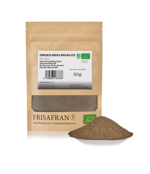 Pimienta negra  molida en presentación de 50 gramos