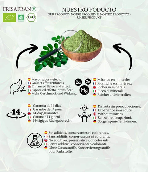 Propiedades de la moringa en polvo ecológica