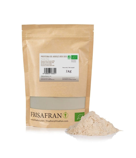 Proteína de arroz en polvo ecológica, presentación de 1 kilogramo 