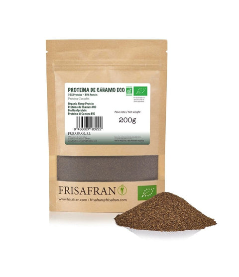 Proteína de cáñamo ecológica, presentación de 200 gramos