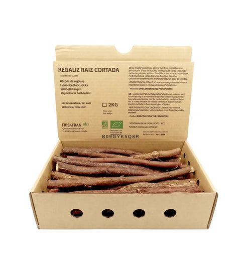 regaliz de palo fresco ecológio, formato de 2 kilos