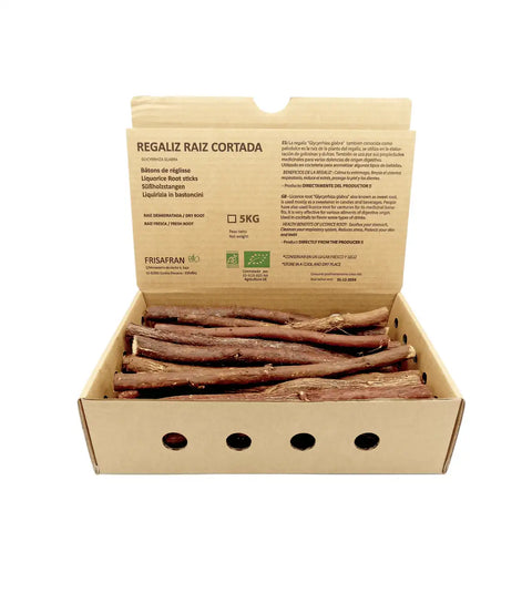 regaliz de palo fresco ecológio, formato de 5 kilos