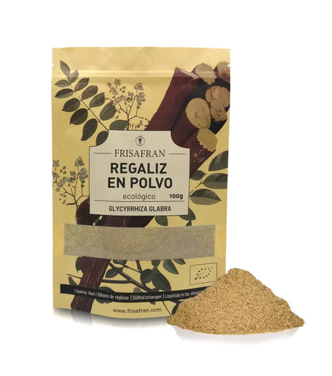 regaliz en polvo ecológico, formato de 100 gramos
