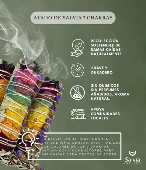 Sahúmo de atado de salvia 7 chakras