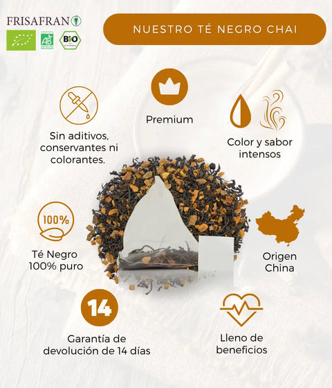 Té chai ecológico frisafran en pirámides