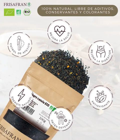 Té negro canela a granel, marca frisafran 