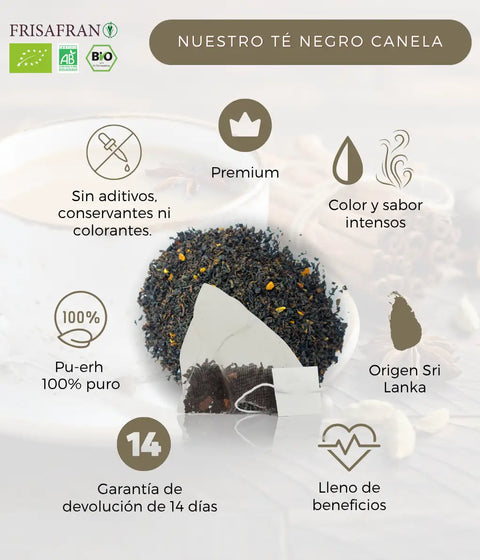 Té negro con canela ecológico de frisafran 